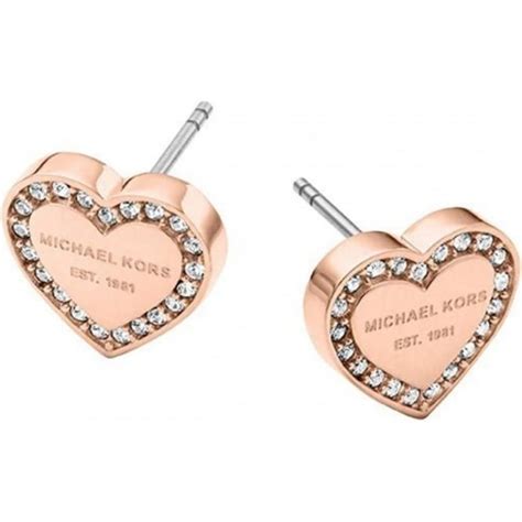 rose gold michael kors heart earrings|rose gold elegant earrings.